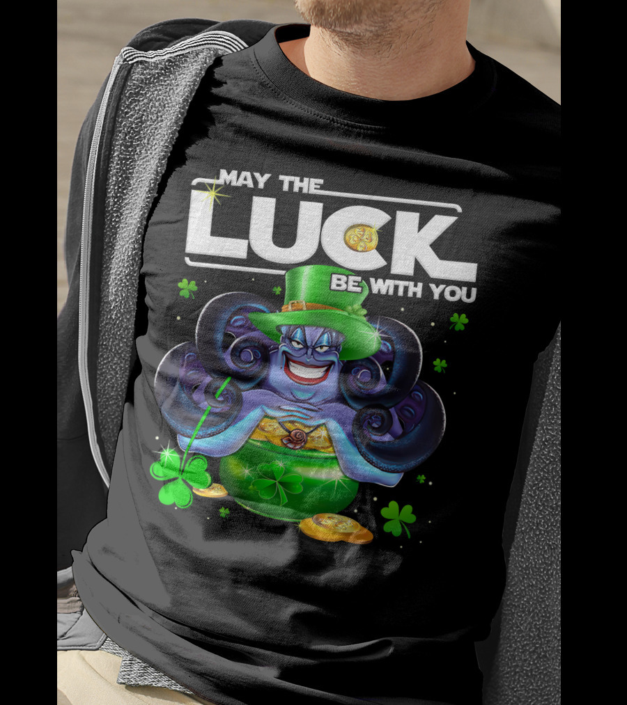 May The Luck Be With You Ursula Clovers And Gold Coins T-Shirt