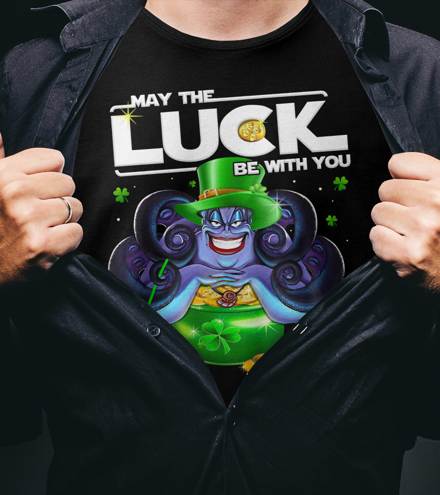 May The Luck Be With You Ursula Clovers And Gold Coins T-Shirt