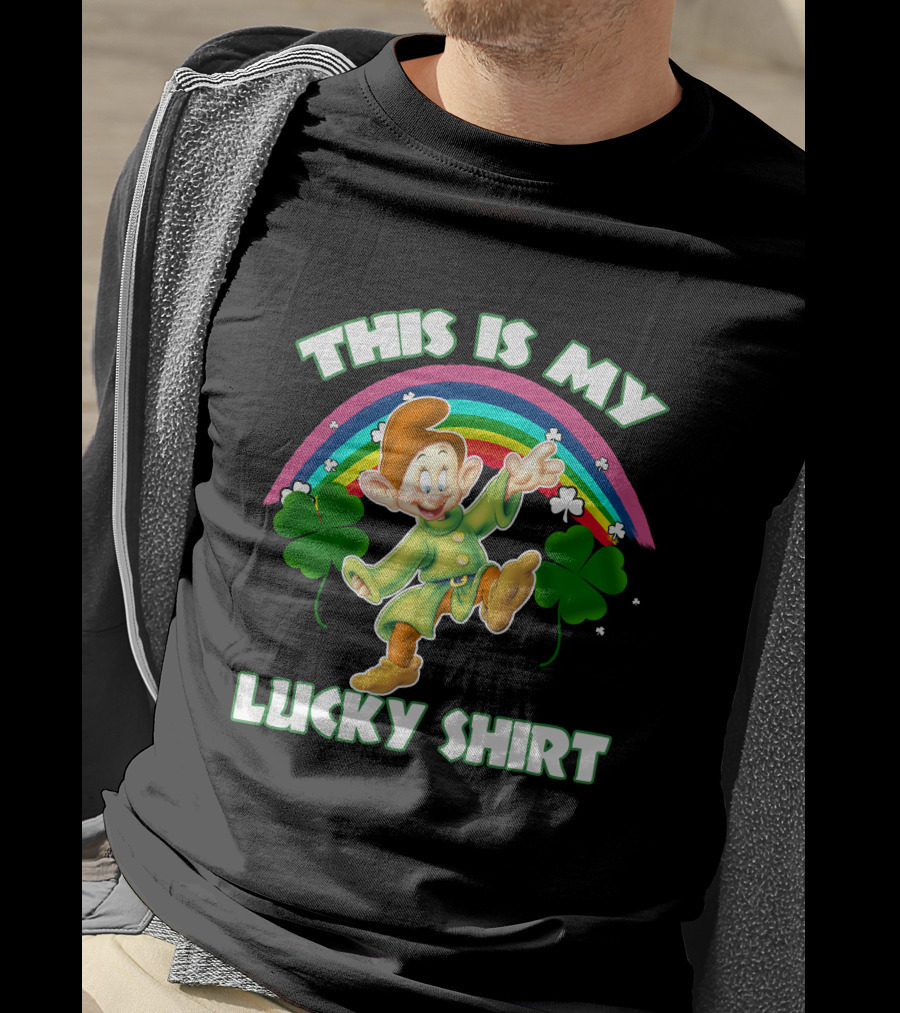 This Is My Lucky Shirt Dopey Rainbow Shamrock T-Shirt