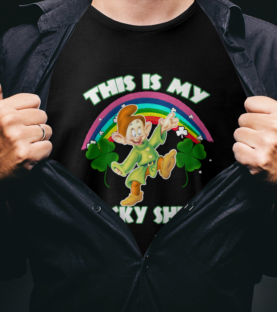 This Is My Lucky Shirt Dopey Rainbow Shamrock T-Shirt