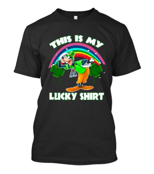 This Is My Lucky Shirt Goofy Rainbow Shamrocks T-Shirt