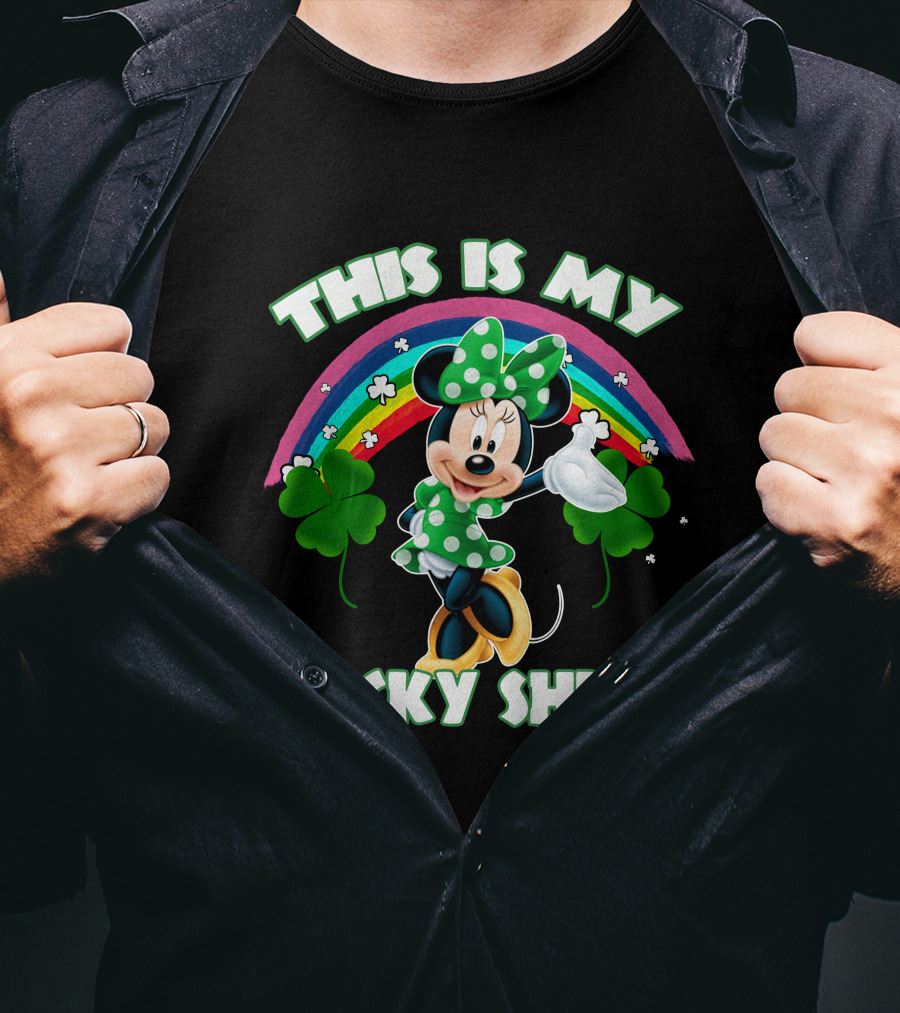 This Is My Lucky Shirt Minnie Rainbow Shamrock T-Shirt