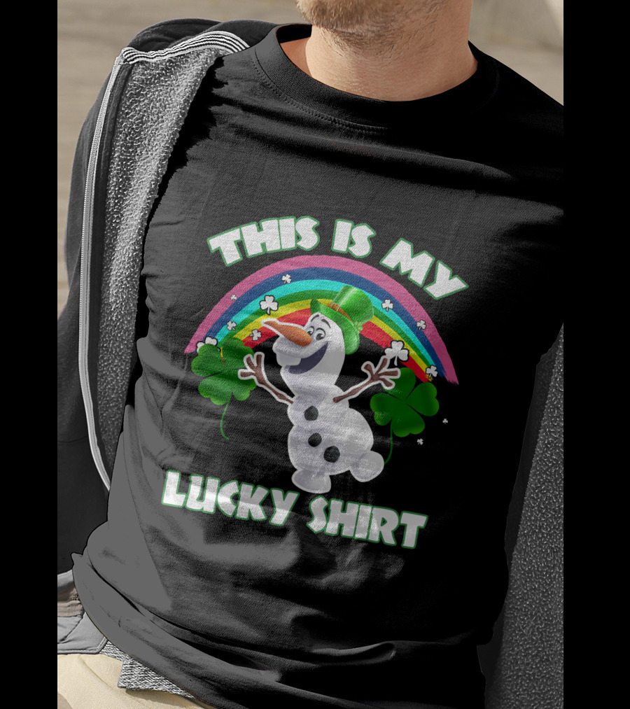 This Is My Lucky Shirt Olaf Rainbow And Shamrocks T-Shirt