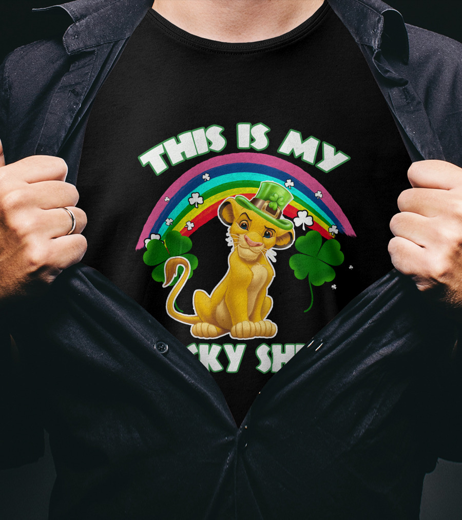 This Is My Lucky Shirt Simba Rainbow Shamrocks T-Shirt