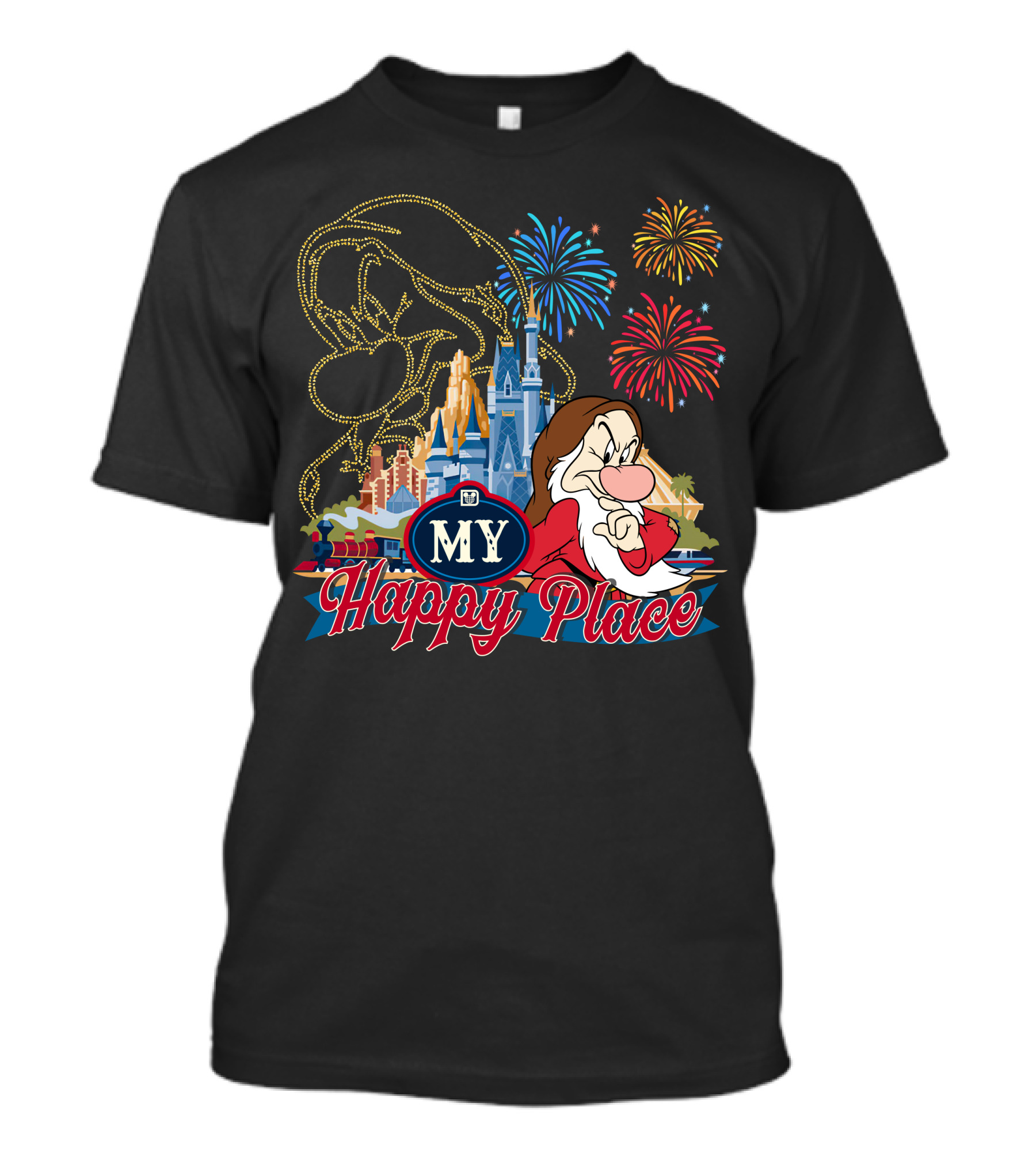 My Happy Place Grumpy Fireworks Castle T-Shirt