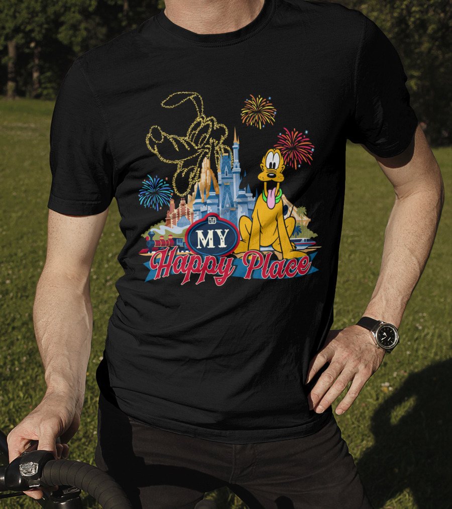 My Happy Place Fireworks Castle Pluto T-Shirt