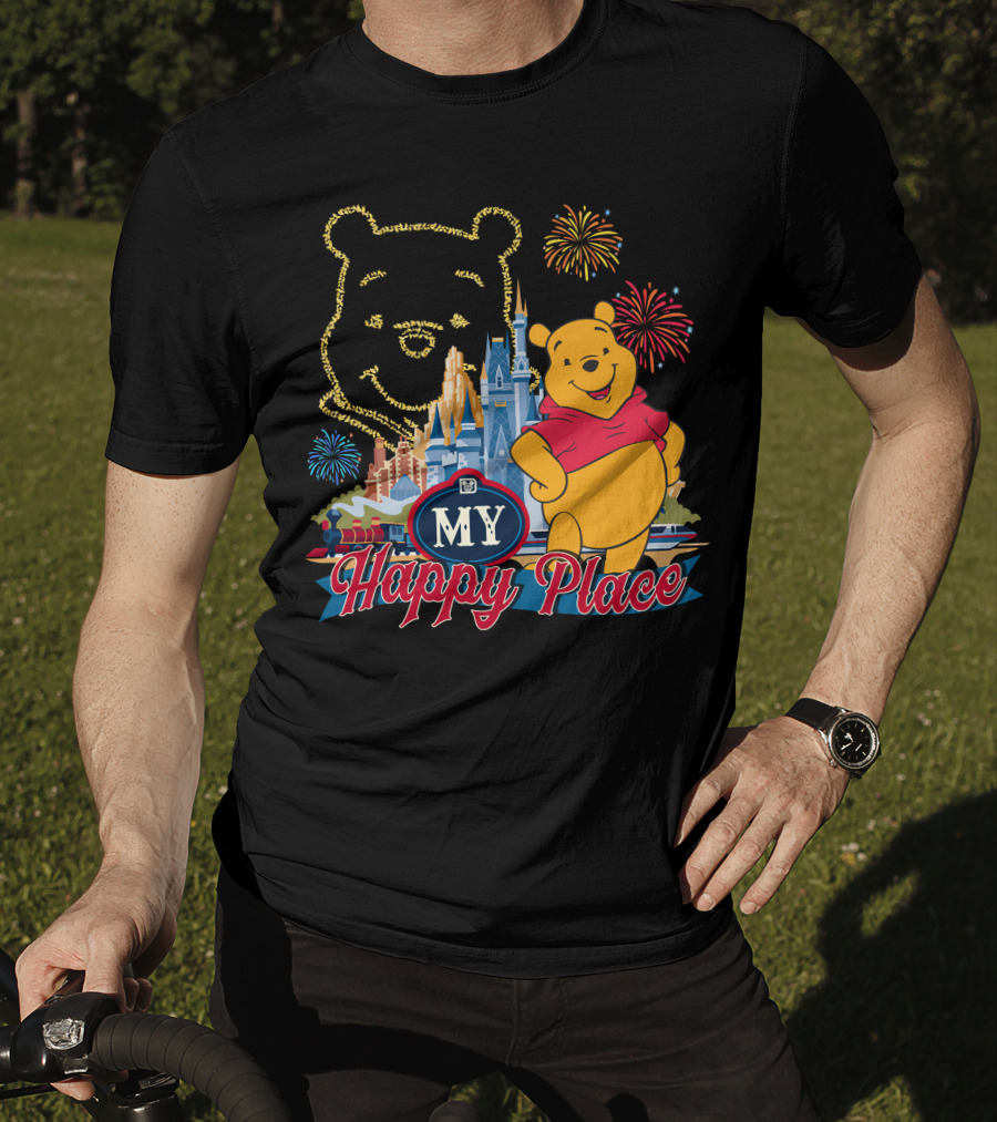 My Happy Place Pooh Fireworks Magic Kingdom T-Shirt