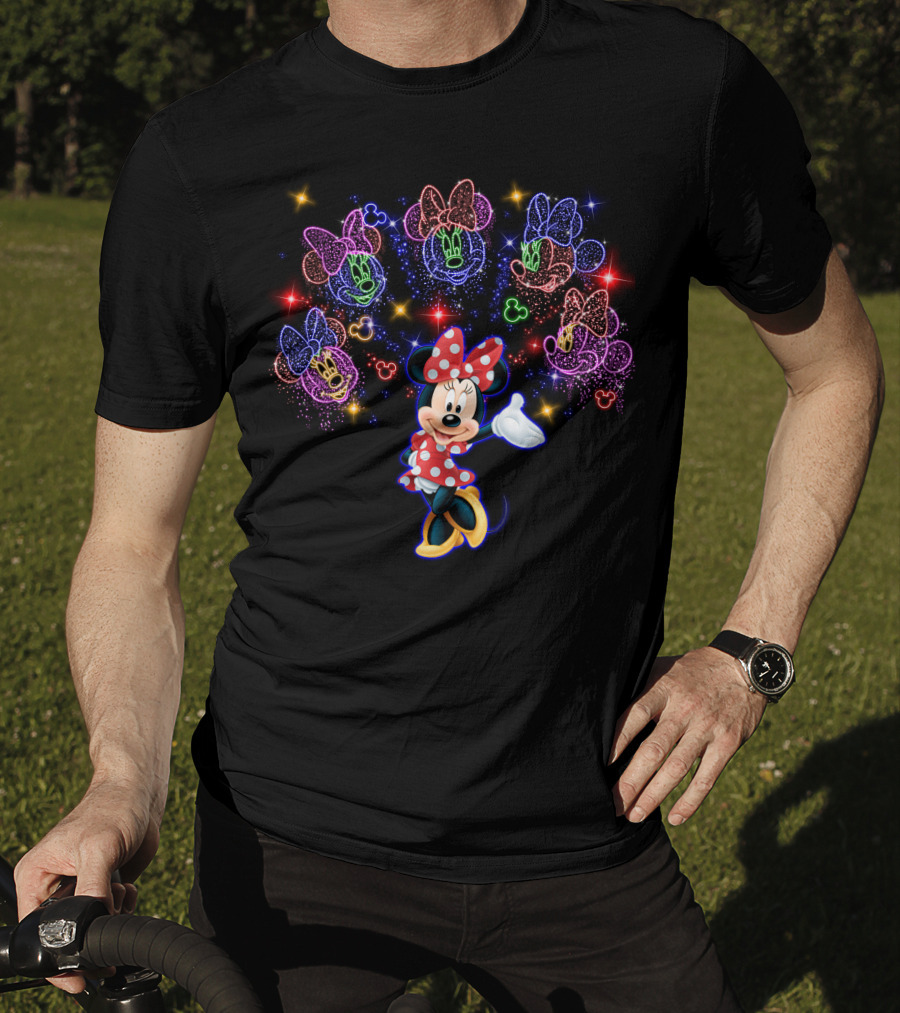 Disney Minnie Mouse Colorful Neon Lights Magic T-Shirt