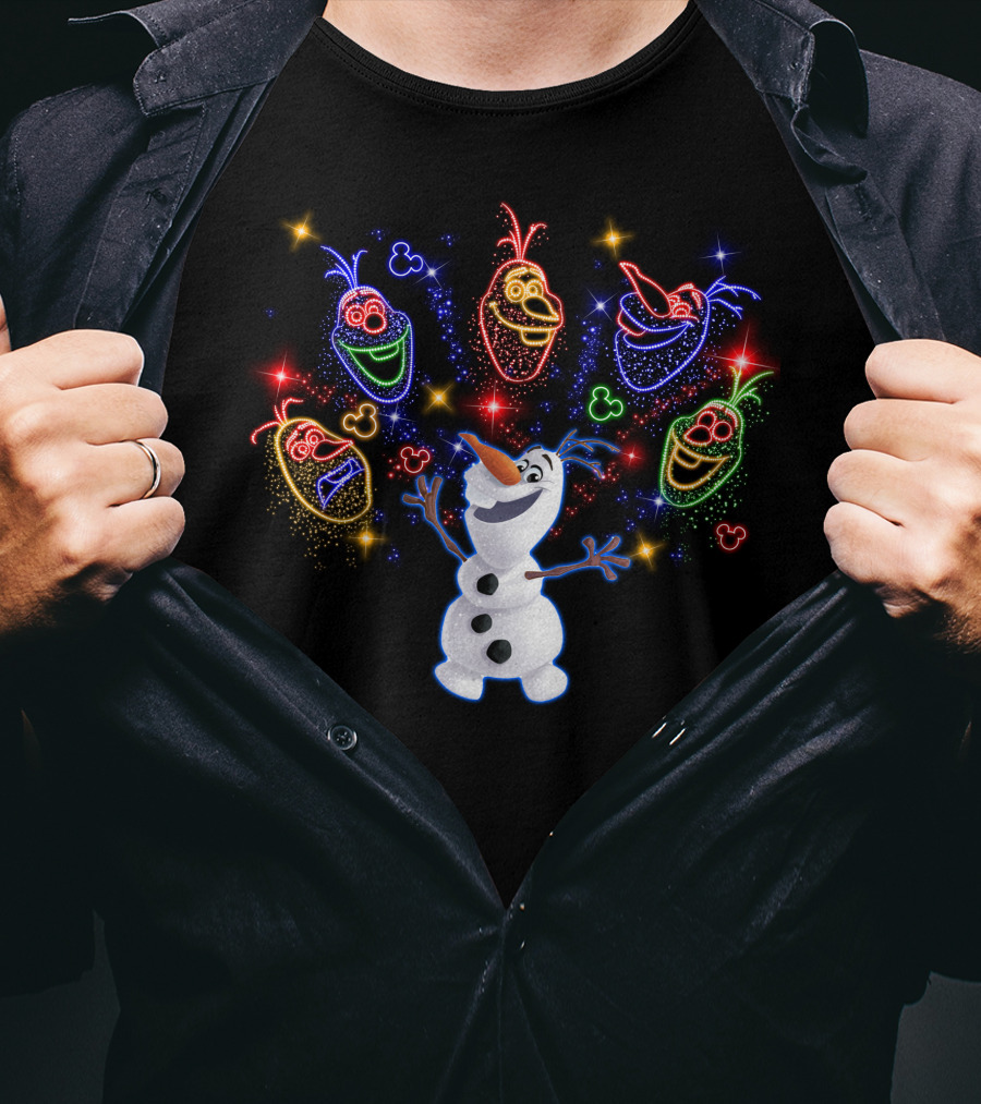 Olaf Frozen Light-Up Face Expressions Celebration T-Shirt