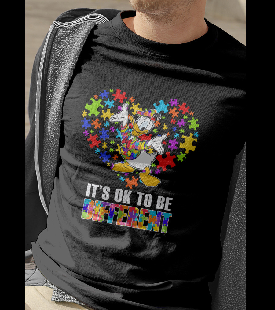 It's Ok To Be Different Donald Duck Autism Awareness T-Shirt