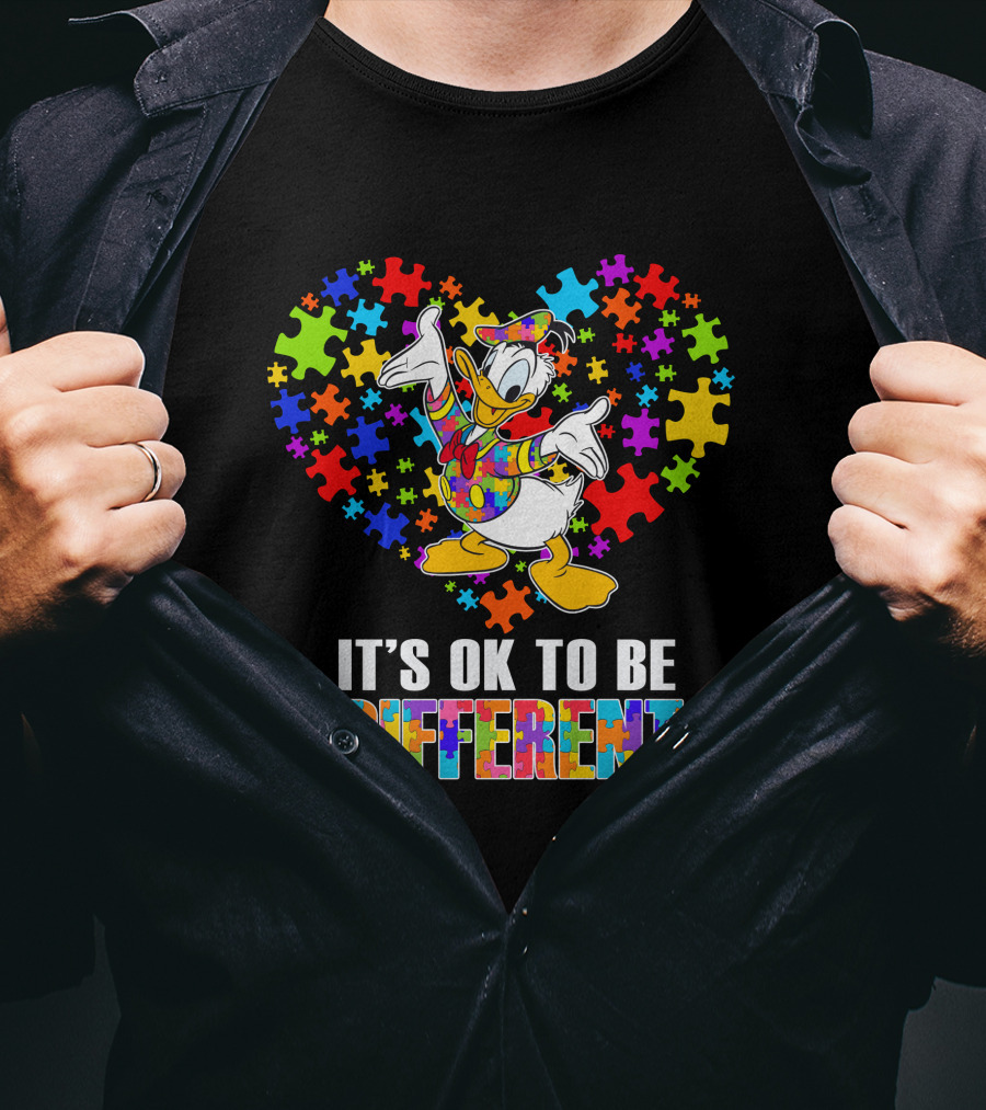 It's Ok To Be Different Donald Duck Autism Awareness T-Shirt