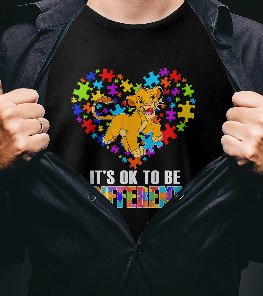 Simba It's Ok To Be Different Puzzle Heart T-Shirt