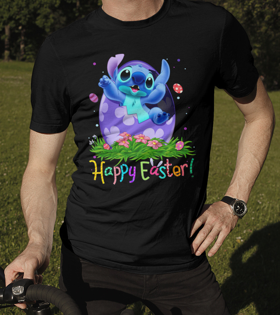 Stitch Happy Easter Egg Celebration T-Shirt