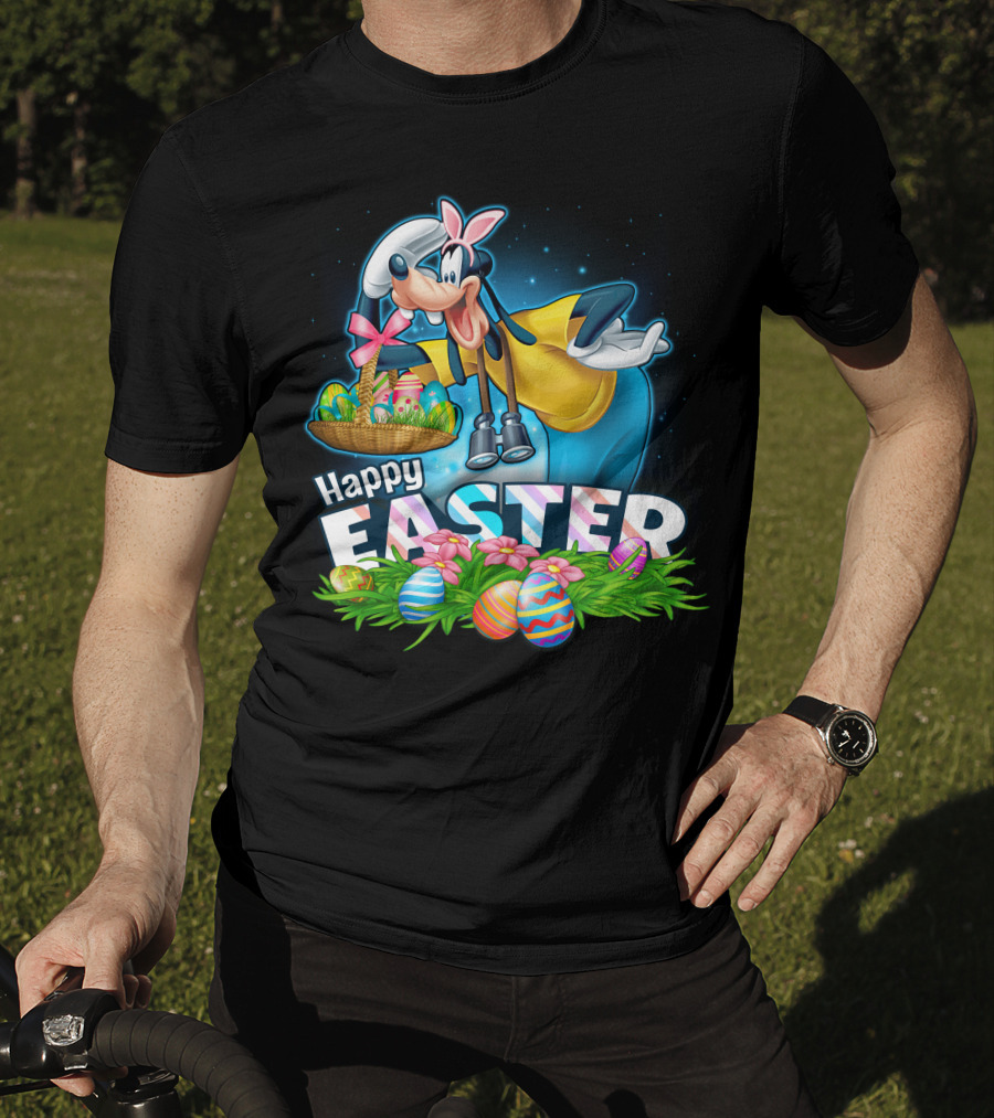 Goofy Happy Easter Basket Of Eggs T-Shirt