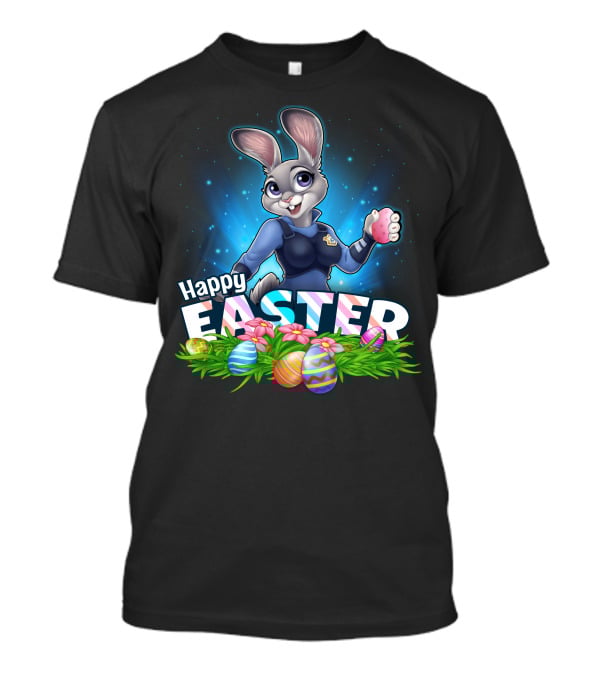 Happy Easter Judy Hopps With Colorful Easter Eggs T-Shirt