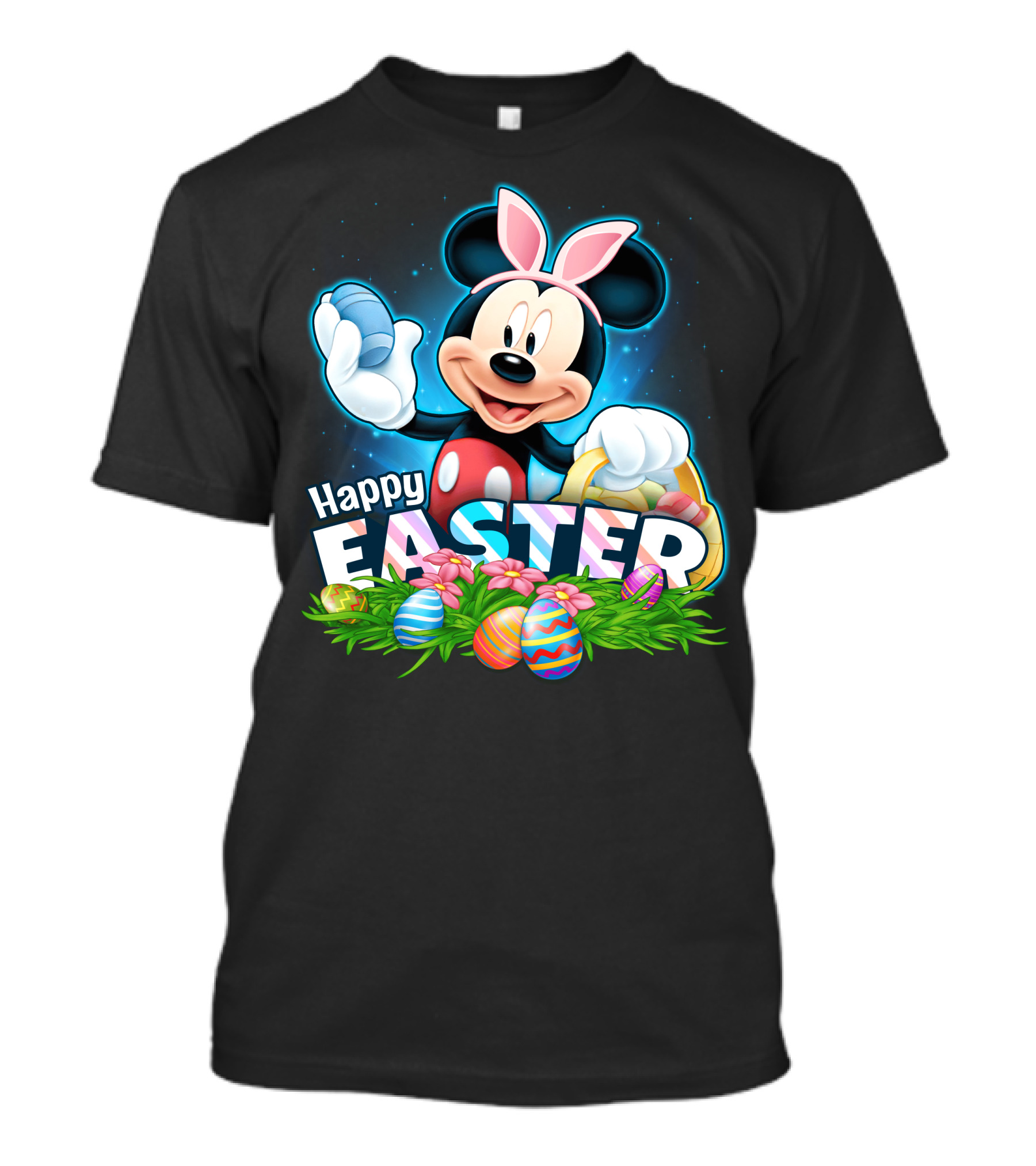 Mickey Mouse Happy Easter Bunny Ears Basket Eggs T-Shirt