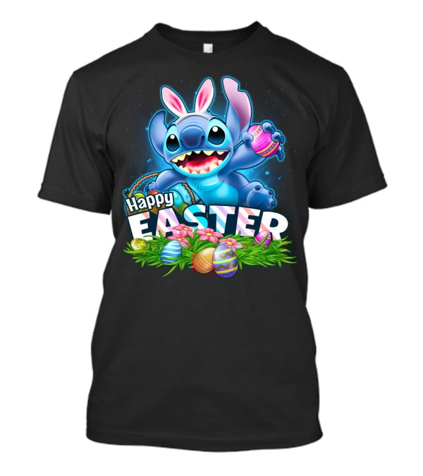 Happy Easter STITCH Easter Eggs Rabbit Ears T-Shirt