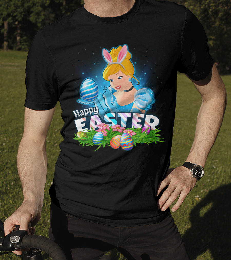 Cinderella Happy Easter Colorful Eggs And Bunny Ears T-Shirt