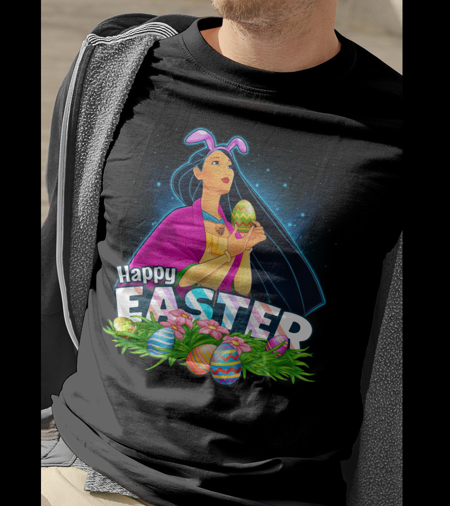 POCAHONTAS Happy Easter Bunny Ears And Eggs T-Shirt