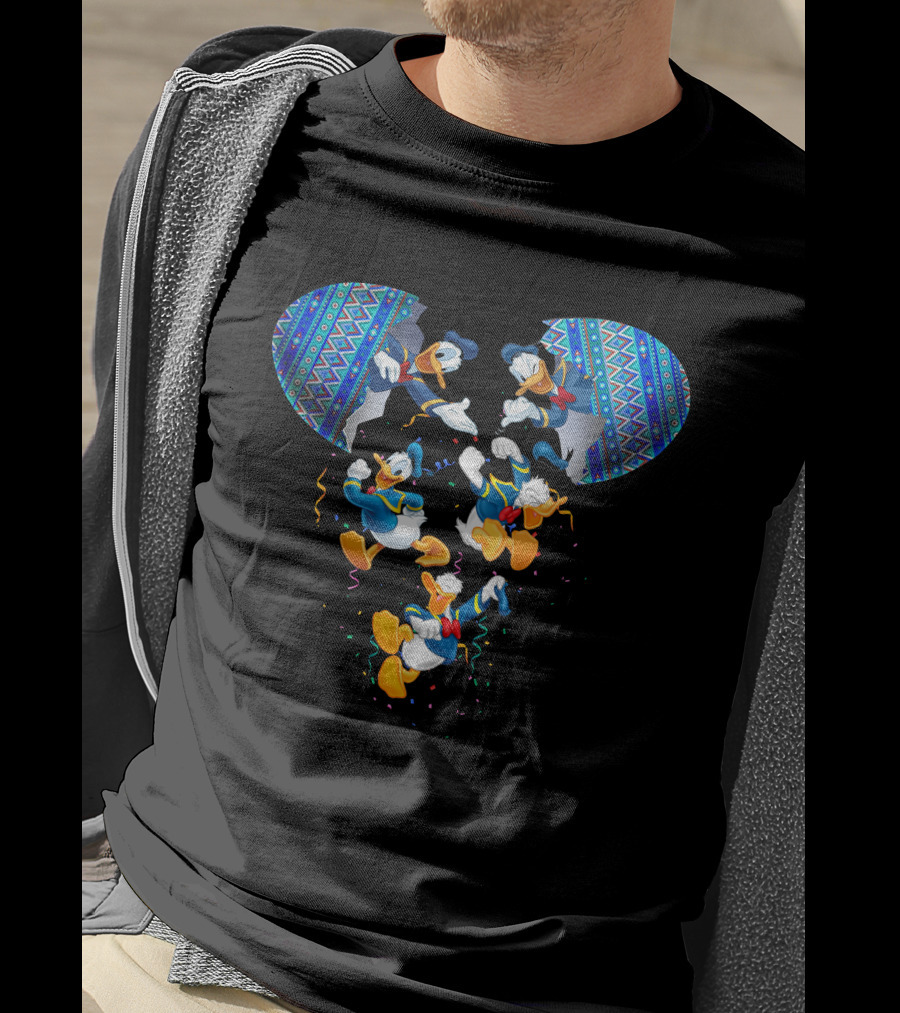 Donald Duck Mickey Mouse Head Pattern Celebration T-Shirt
