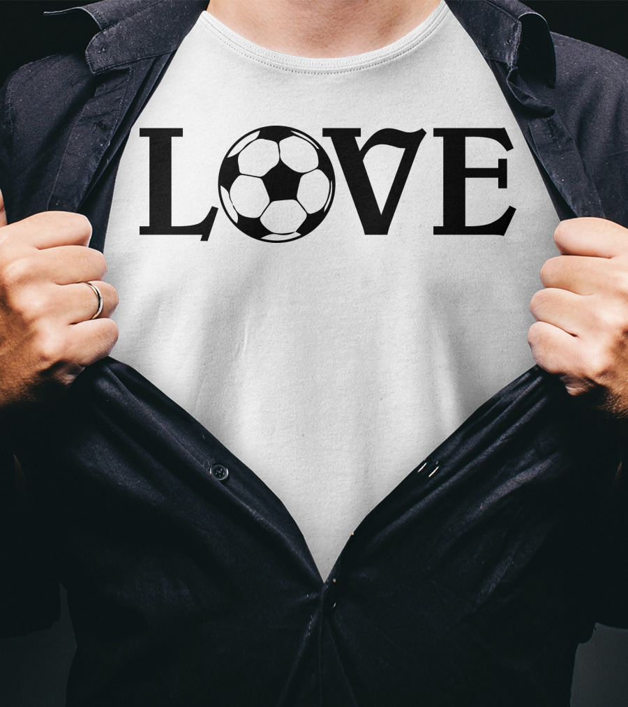 LOVE Soccer Ball Typography T-Shirt