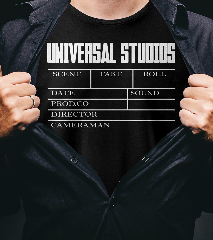 Universal Studios Scene Take Roll Date Sound Prod.co Director Cameraman T-Shirt