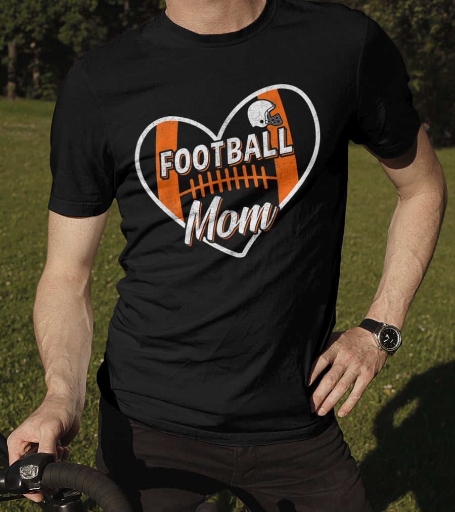 Football Mom Heart Helmet Sport T-Shirt