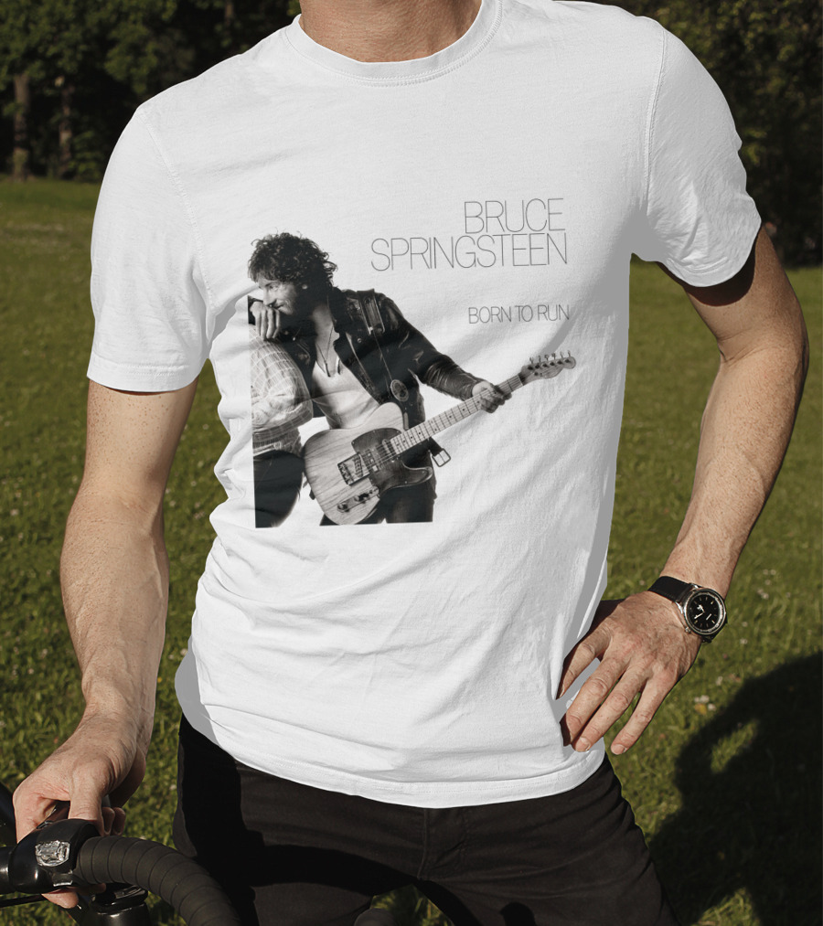 Bruce Springsteen Born To Run Double Sided Retro Music Iconography T-Shirt