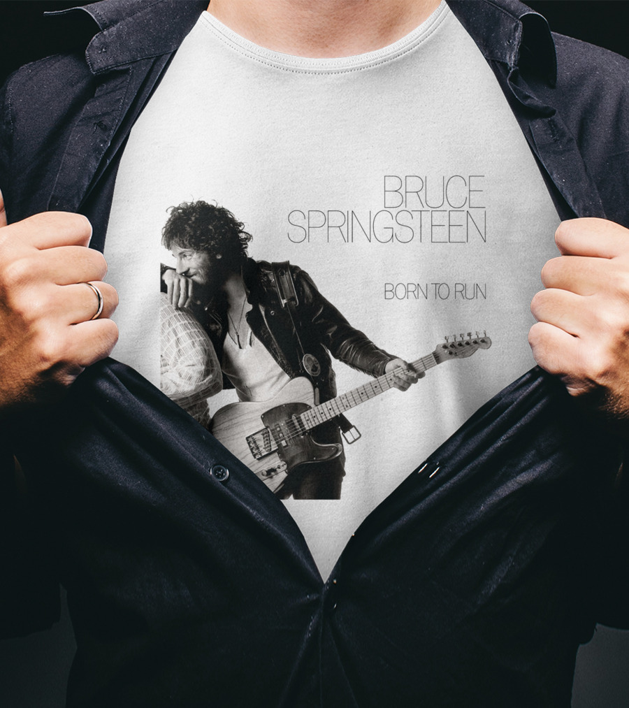 Bruce Springsteen Born To Run Double Sided Retro Music Iconography T-Shirt