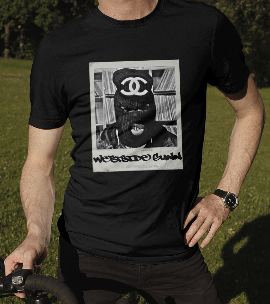 Westside Gunn Masked Polaroid Style With Record Collection T-Shirt