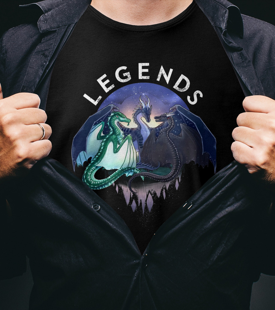 Wings Of Fire Legends Dragons Under Starry Sky T-Shirt