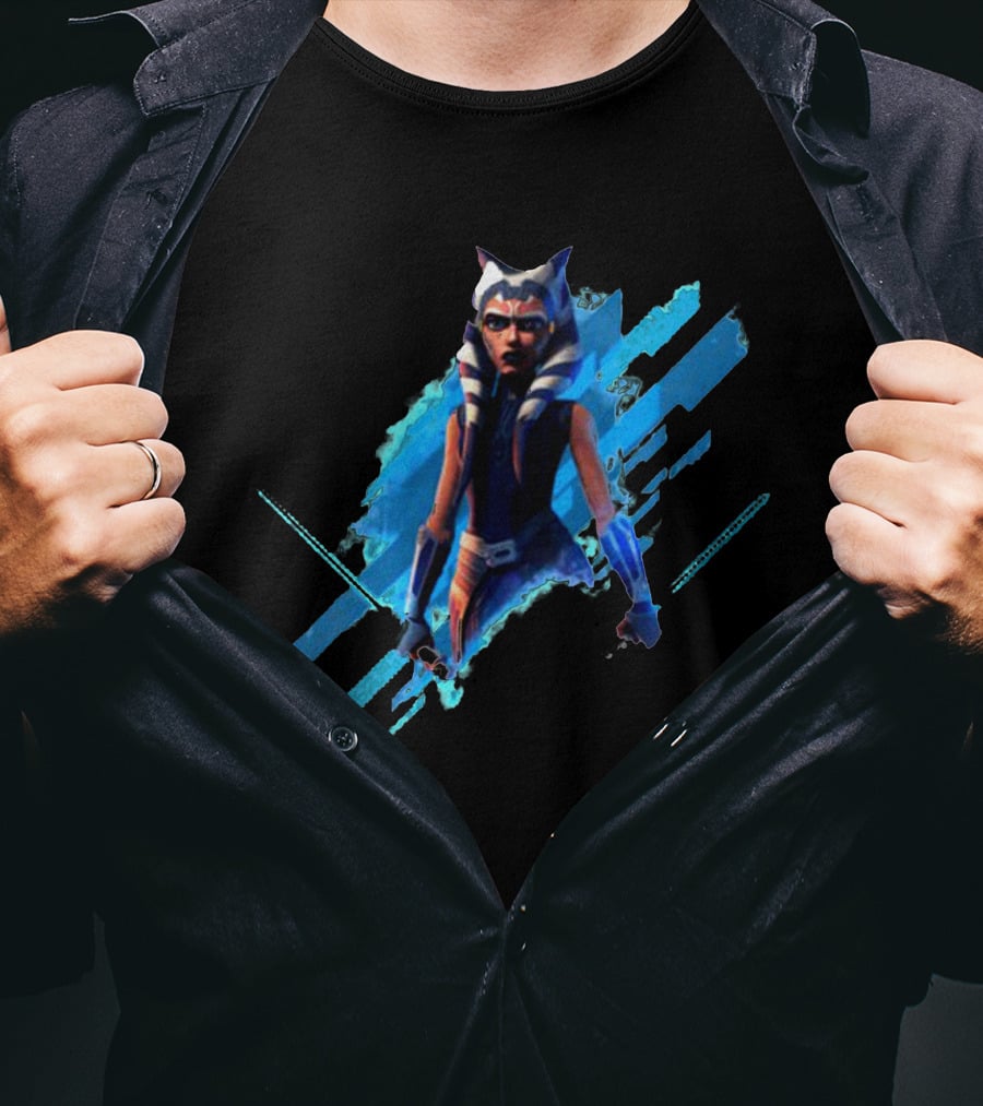 Ahsoka Tano Digital Blue Lightsaber T-Shirt