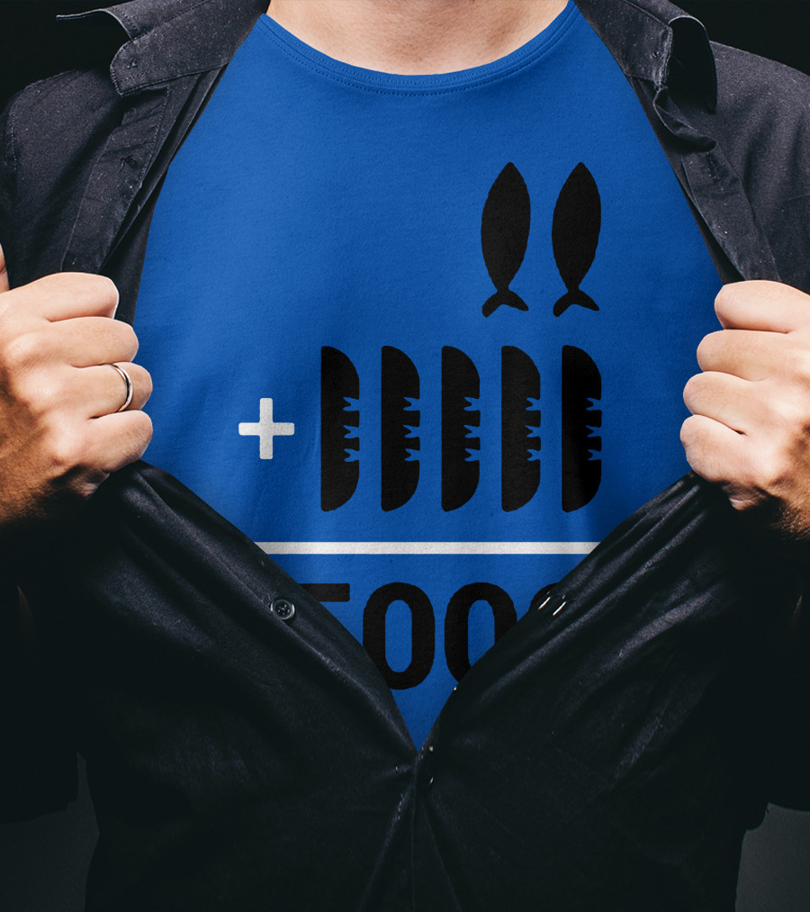 2+5 Loaves Fishes Equals 5000 Multiplication Adult Youth T-Shirt