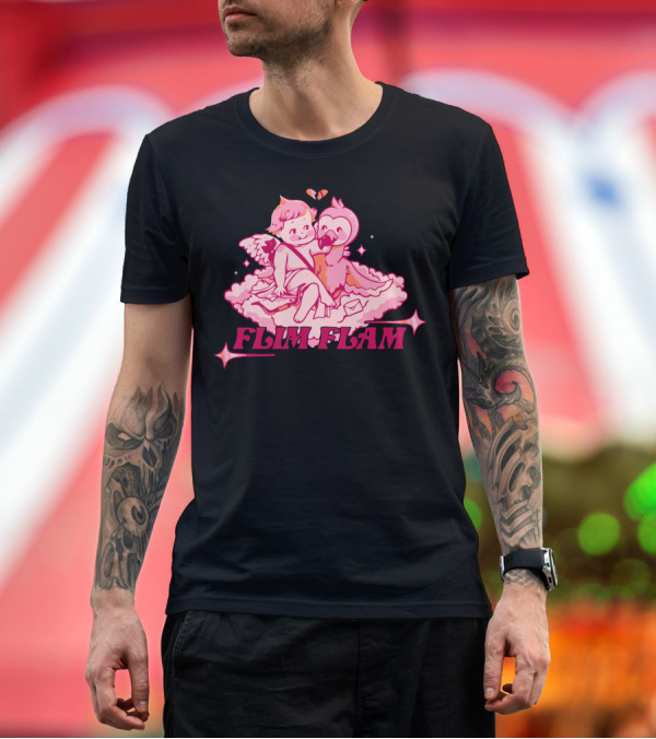 Premium T-Shirt: FLIM FLAM CUPID FLAMINGO T-Shirt FLIM FLAM CUPID FLAMINGO T-Shirt