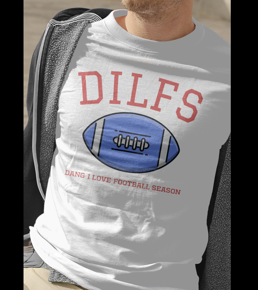 DILFS Football Blue Dang I Love Football Season T-Shirt