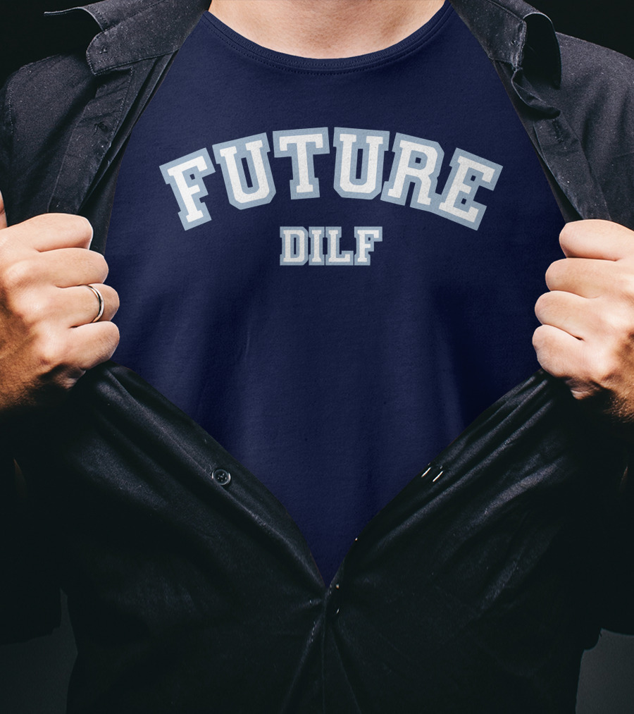 FUTURE DILF College Style Vintage Text T-Shirt