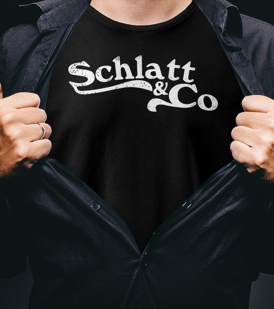 Schlatt And Co Retro Style Logo With Vintage Font Elements T-Shirt