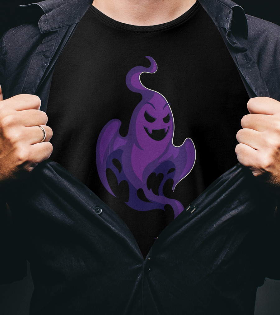 Funny Purple Ghost For Halloween T-Shirt