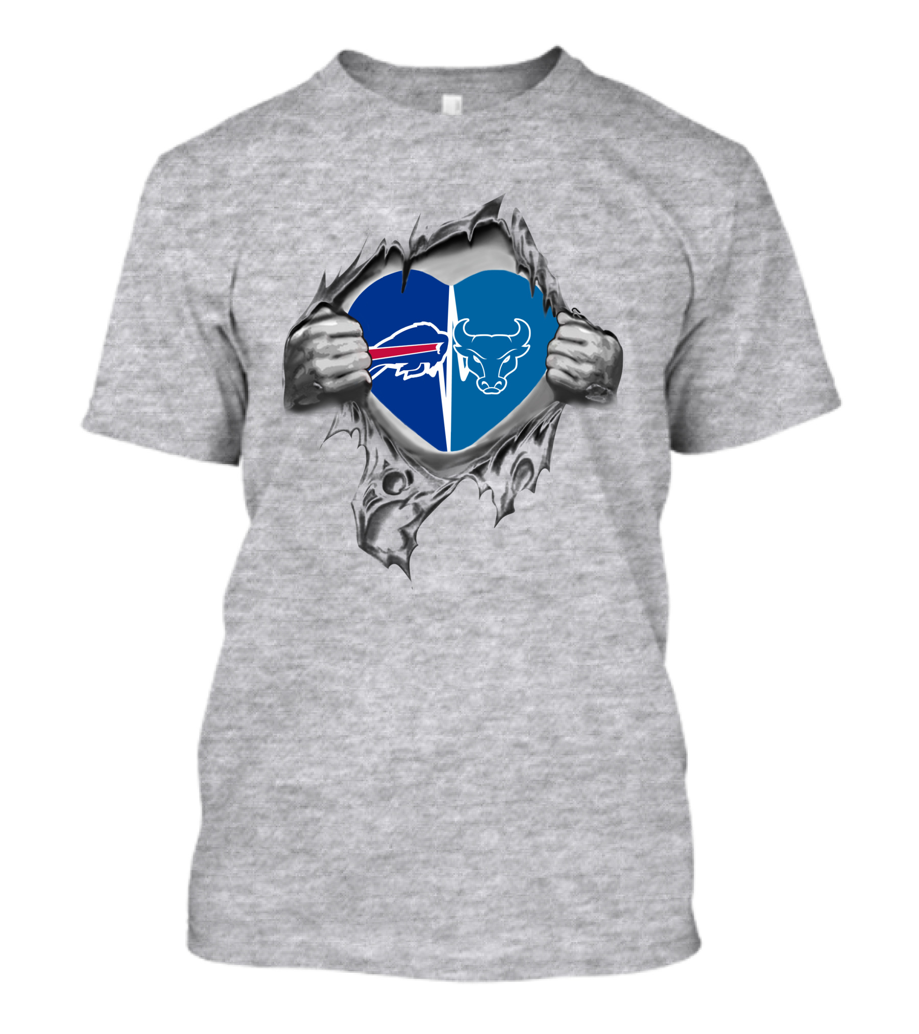 Buffalo Bills Buffalo Bulls Heart Symbol Fusion T-Shirt