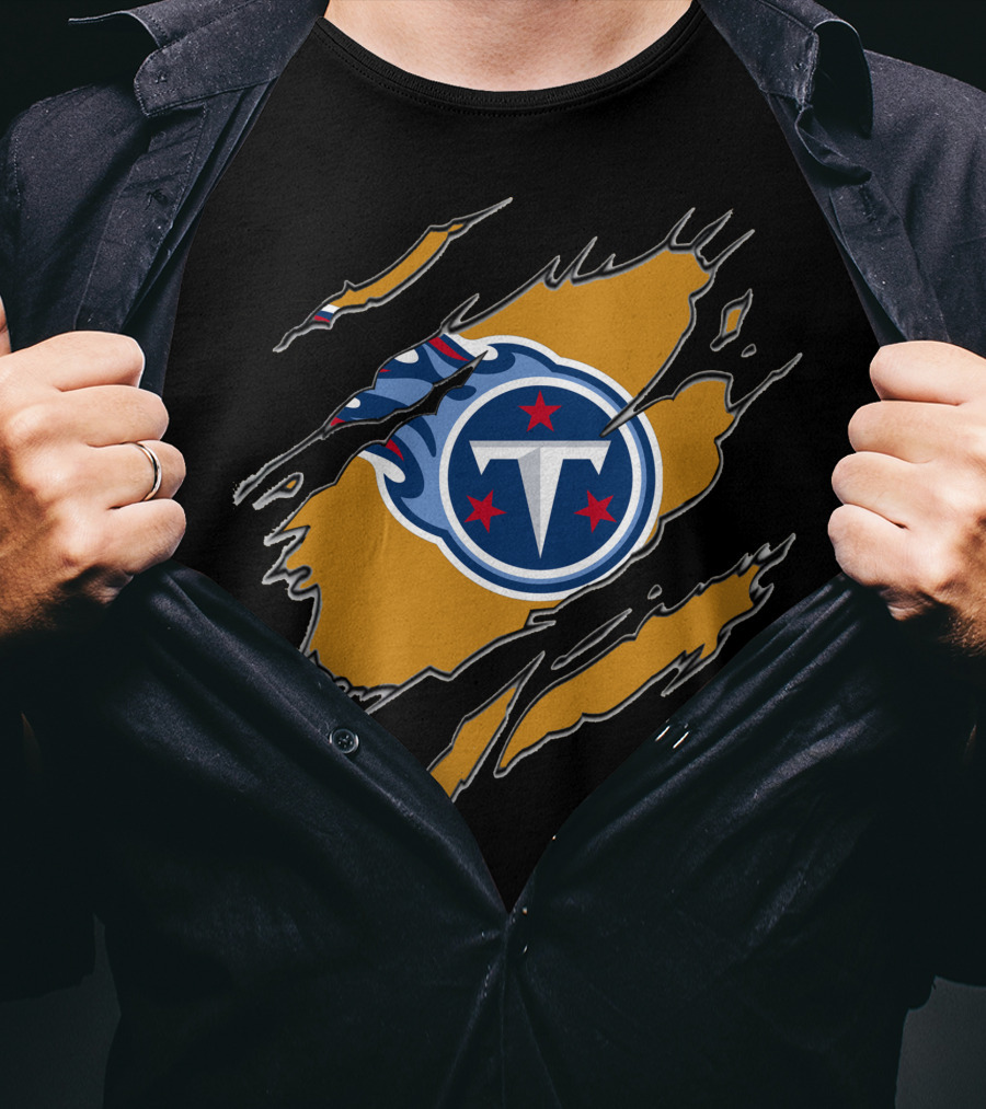 Tennessee Titans Logo Ripped Effect T-Shirt