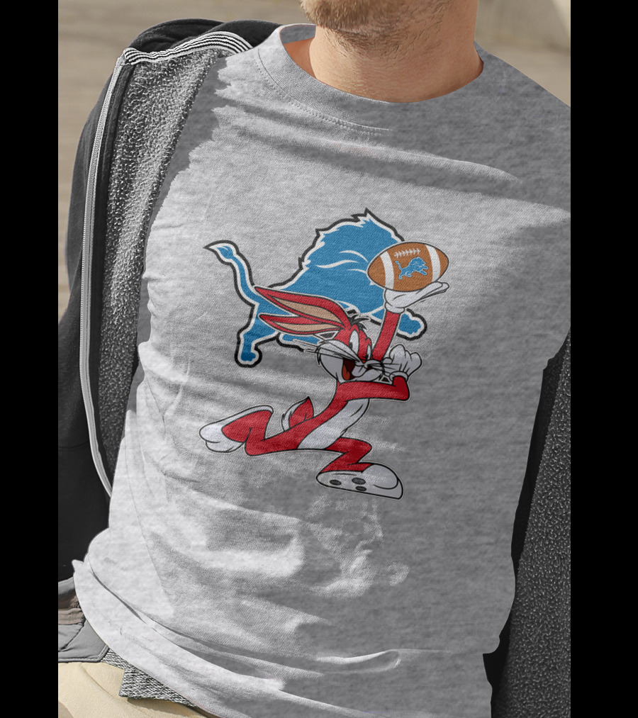 Detroit Lions Bunny Chiefs Football Crossover T-Shirt
