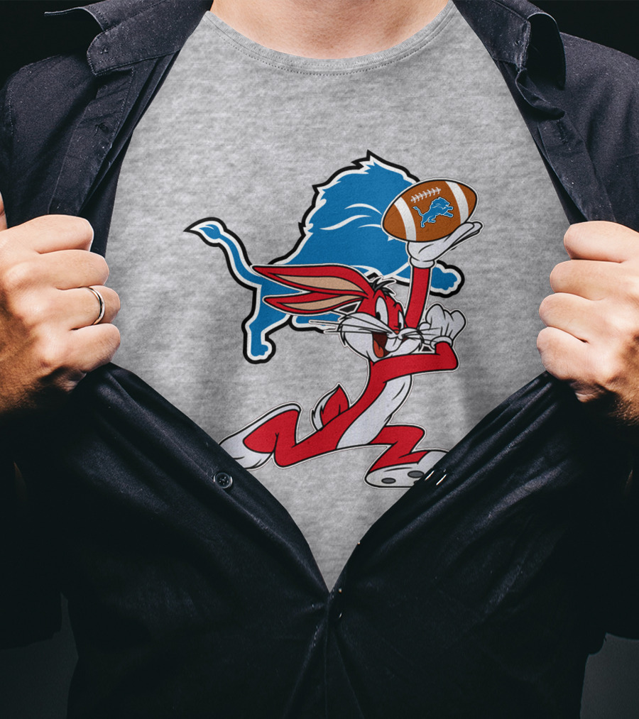 Detroit Lions Bunny Chiefs Football Crossover T-Shirt