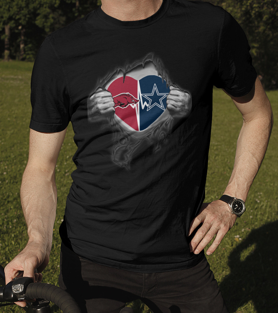 Cowboys Razorbacks Heart Arkansas T-Shirt