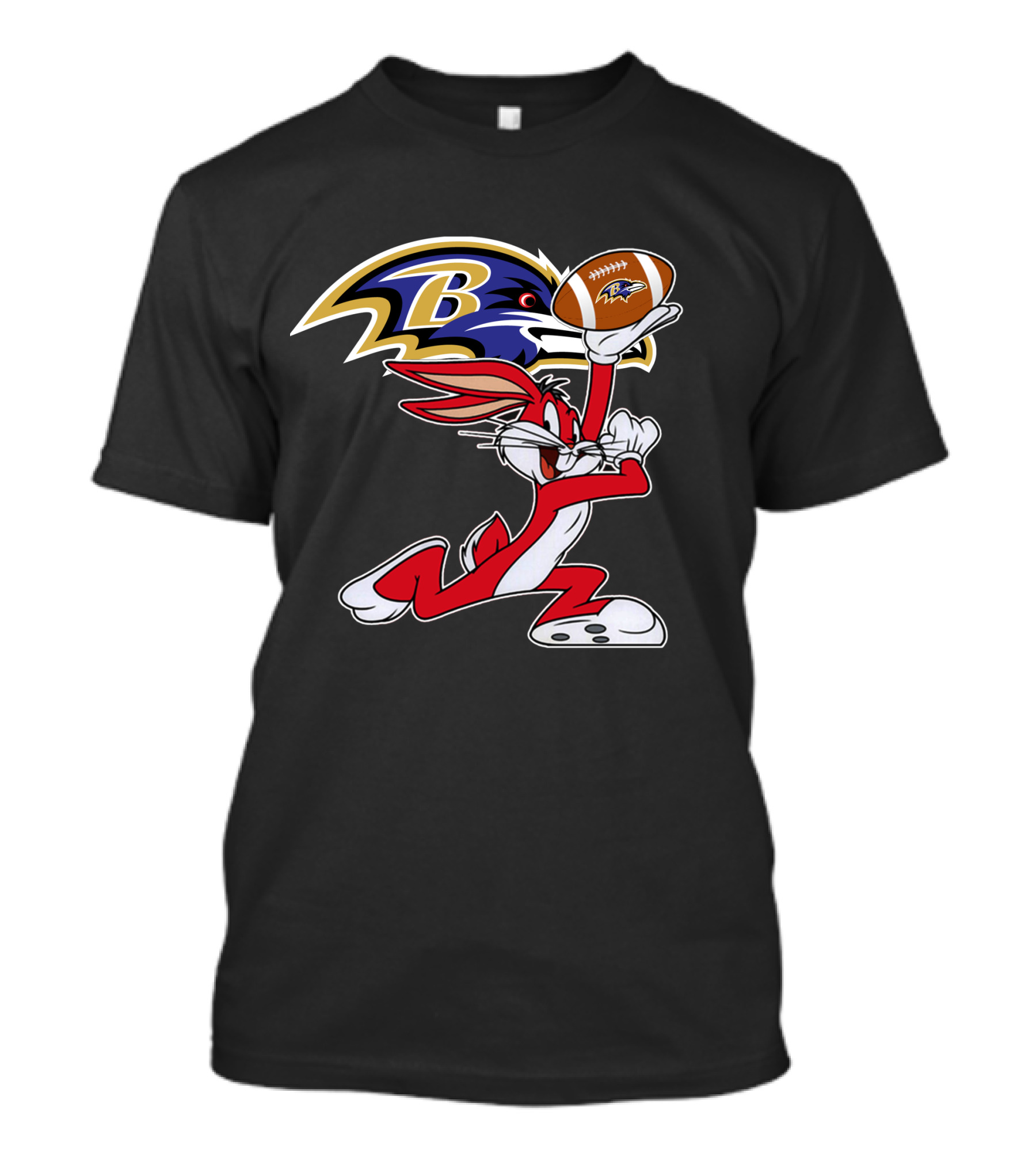 Baltimore Ravens Logo Bugs Bunny Football T-Shirt
