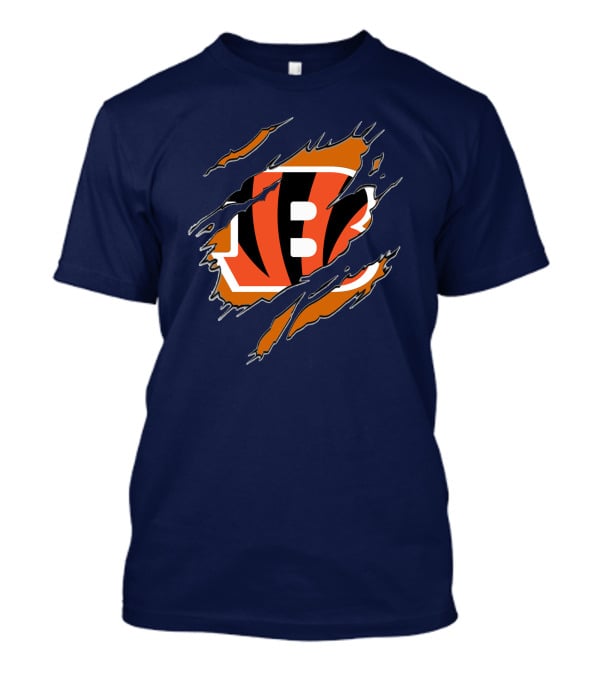 Cincinnati Bengals Claw Mark Logo Tearing Effect T-Shirt