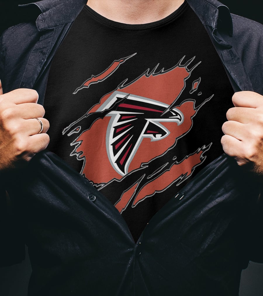 Atlanta Falcons Logo Ripped T-Shirt