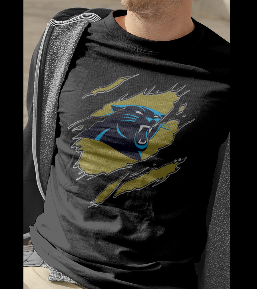 Carolina Panthers Ripped Claw Marks T-Shirt