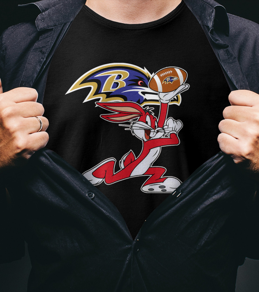 Baltimore Ravens Bugs Bunny Football Chiefs T-Shirt
