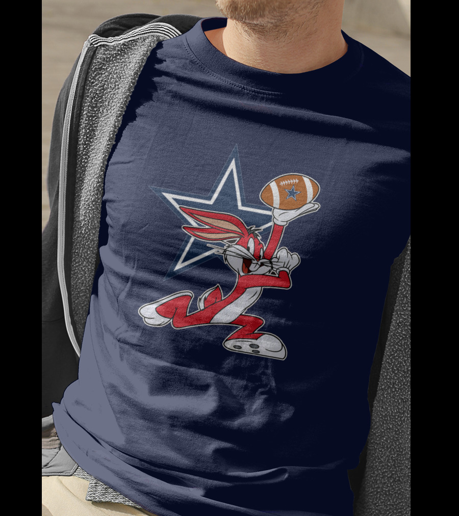 Dallas Cowboys Bunny Holding Football Star T-Shirt