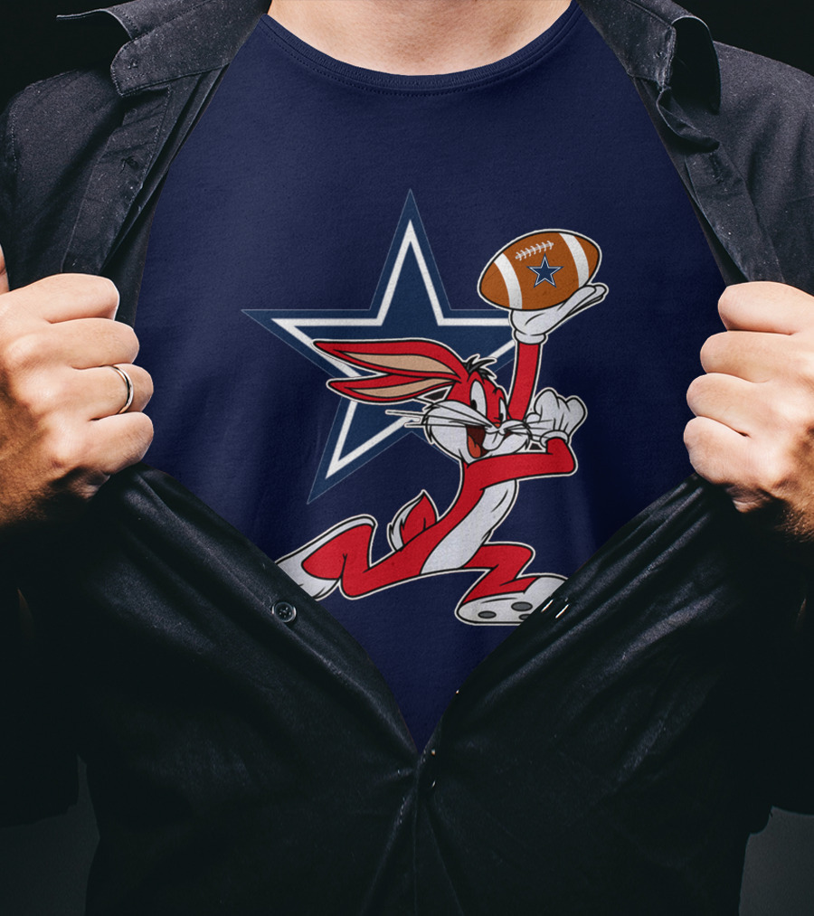 Dallas Cowboys Bunny Holding Football Star T-Shirt